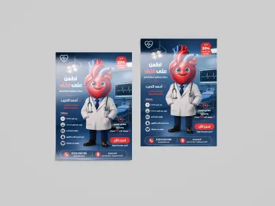 تصميم بوستر طبي احترافي لعيادة قلب (Medical Poster Design)