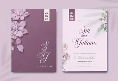 تصميم دعوات مناسبات أنيقة وبسيطة(زفاف، خطوبة)