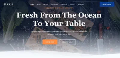 Landing page for a Seafood Restaurant Maris