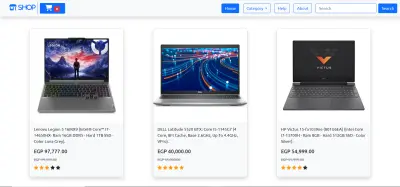 تطوير متجر إلكتروني لبيع اللابتوبات
