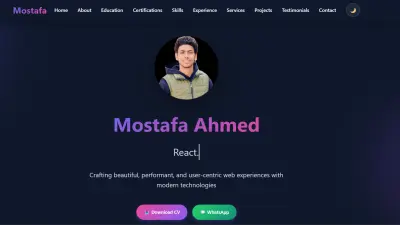 تصميم موقع شخصي portfolio متجاوب لعرض أعمالك ومهاراتك