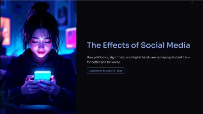 تأثير وسائل التواصل الاجتماعي على طلاب الجامعات  - عرض تقديمي متكامل