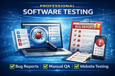 اختبار يدوي شامل لمواقع وتطبيقات واكتشاف الأخطاء مع تقرير احترافي