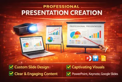 تصميم عرض تقديمي احترافي (PowerPoint) بتصميم عصري وجذاب