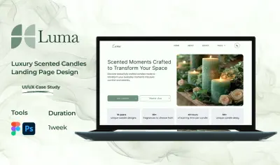 تصميم صفحة هبوط احترافية لعلامة تجارية للشموع المعطرة