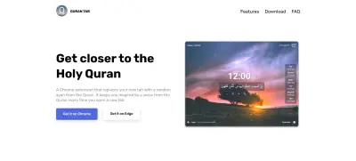 برمجة وتطوير واجهة ويب تفاعلية للقرآن الكريم (Quran Tab Page)