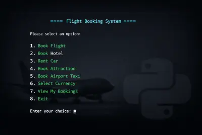 نظام حجز رحلات باستخدام Python