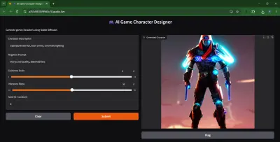 بناء أداة لتصميم شخصيات الألعاب بالذكاء الاصطناعي التوليدي (Generative AI)