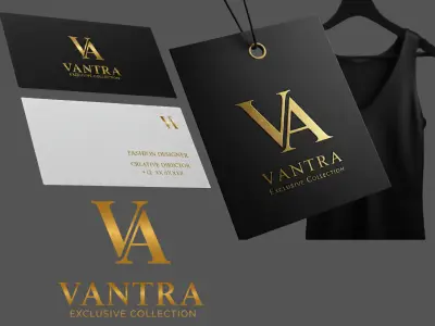 تصميم هوية بصرية فاخرة لعلامة VANTRA للأزياء.