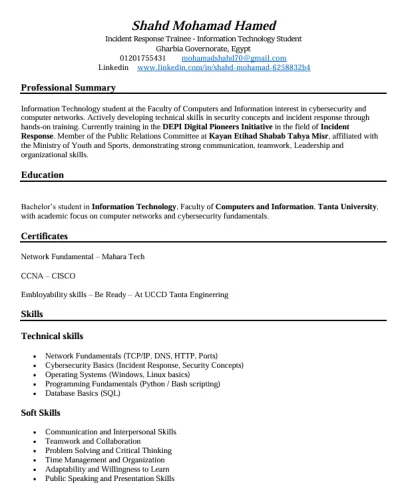 تصميم سيرة ذاتية (CV) احترافية وجذابة تزيد فرص قبولك في الوظائف