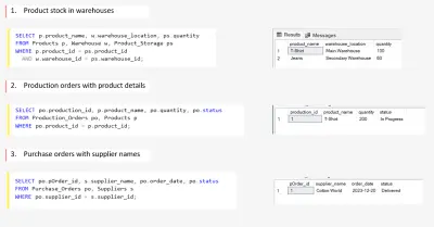 Clothing Factory Database