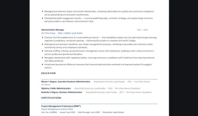 إعادة كتابة وتصميم CV احترافي