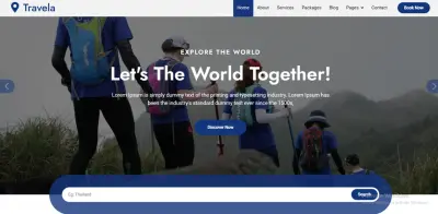 Landing Page لموقع سياحي “Travela”