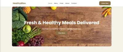 Landing Page لموقع توصيل وجبات صحية “HealthyBites”