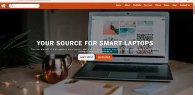 تصميم موقع استاتيك لبيع اللابتوبات باستخدام HTML و CSS مع تصميم متجاوب وحديث