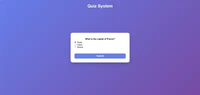 نظام اختبار تفاعلي (Quiz System) باستخدام HTML وCSS