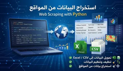 استخراج البيانات (Web Scraping) .