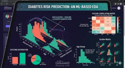 تحليل واستكشاف بيانات مرض السكري باستخدام Visualization احترافي (Seaborn, Plotly)