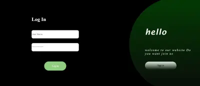 صفحة تسجيل الدخول وإنشاء حساب مع واجهة أمامية متحركة.