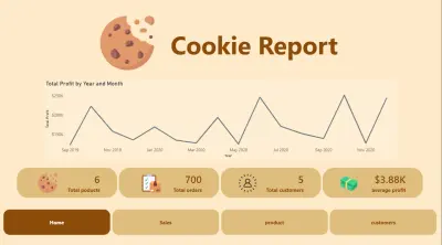 تحليل بيانات و عمل dashboard لcookies stores