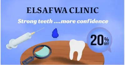 تصميم إعلان جذاب لعيادة أسنان مع عرض خصم