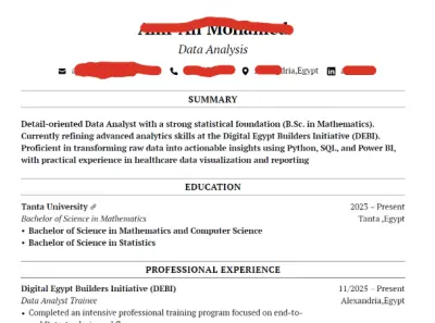 نموذج لسيرة ذاتية cv