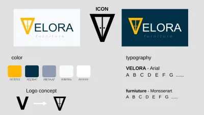 هوية شعار وايقونة لمعرض اثاث حدبث