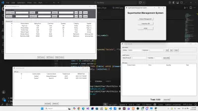 تطبيق إدارة السوبر ماركت بواجهة رسومية وقاعدة بيانات متكاملة