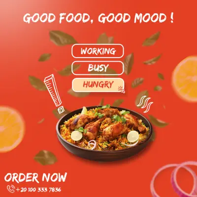 تصميم إعلان لمطعم