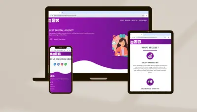 تصميم وتطوير موقع لشركة Digital Agency باستخدام HTML, CSS, Bootstrap & JavaScript