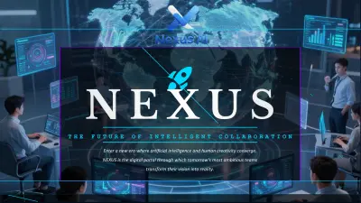 تصميم قالب عرض تقديمي احترافي NEXUS AI لتطبيقات الجيل القادم + 3 منشورات إنستغرام