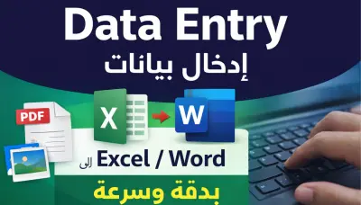 أقدم خدمة إدخال البيانات بدقة وسرعة إلى ملفات Excel أو Word أو Google Sheets.