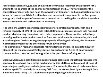ترجمة وتنسيق مقال علمي متخصص حول "الوقود الأحفوري والطاقة في الاتحاد الأوروبي"