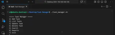 صورة العمل CLI Task Manager Tool using Bash Scripting