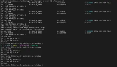 صورة العمل task manager bash script