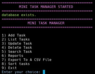 Mini Task Manager
