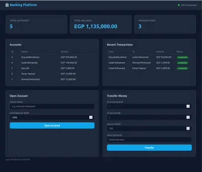 تطوير منصة مصرفية رقمية متكاملة لإدارة العمليات البنكية