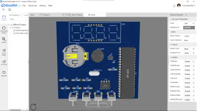 تصميم وتطوير لوحة إلكترونية (PCB) لساعة رقمية ذكية ومقياس حرارة محيطي باستخدام PIC Microcontroller