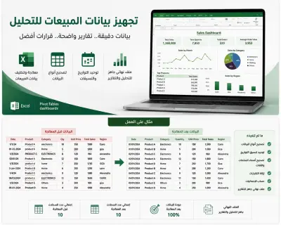 تجهيز بيانات المبيعات للتحليل