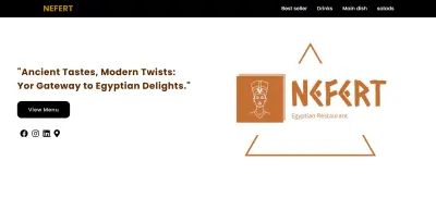 digital menu with a QR code for Nefert restaurant
