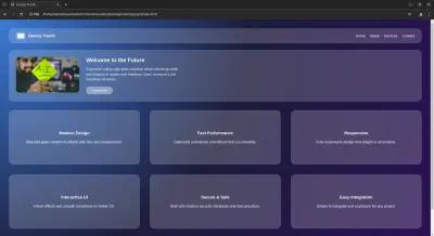 تصميم Landing Page حديثة بتأثير Glassmorphism