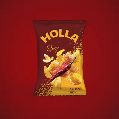 تصميم غلاف شيبسي HOLLA بالشطة سبايسي