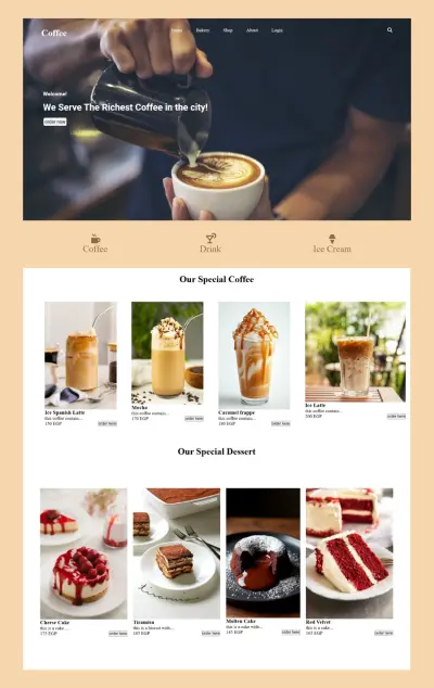 Coffee Shop Website