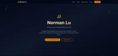 Elegant Personal Website for Professional Pianist & Musical Artist