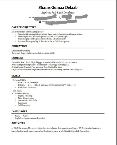 تصميم سيرة ذاتية احترافية متوافقة مع نظام ATS