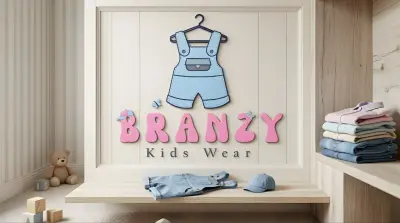 تصميم شعار (Logo) براند ملابس عصري ومبهج يعكس روح الطفولة والمرح