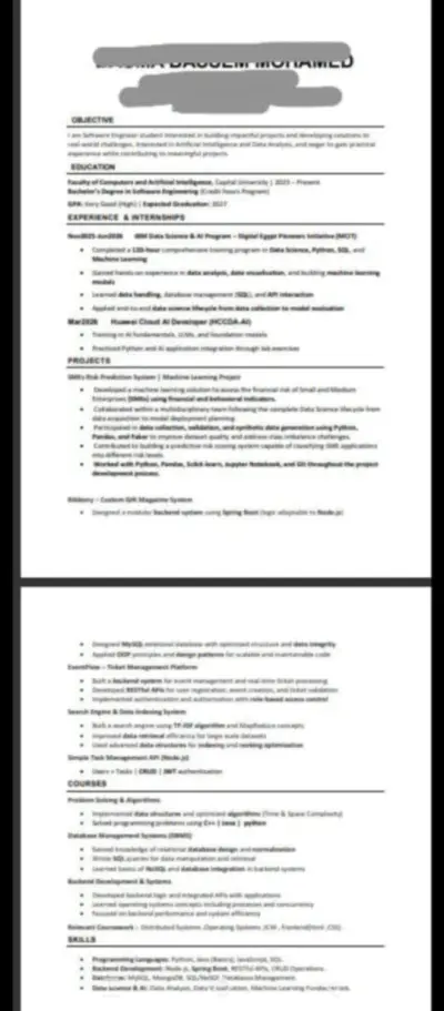 تصميم سيرة ذاتية احترافية (ATS Friendly CV)