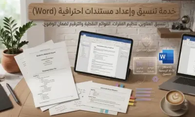 تنسيق المستندات  باستخدام Microsoft Word