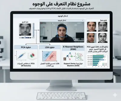 التعرّف على الوجوه باستخدام تقنيات تقليل الأبعاد (PCA وLDA) وخوارزميات التصنيف