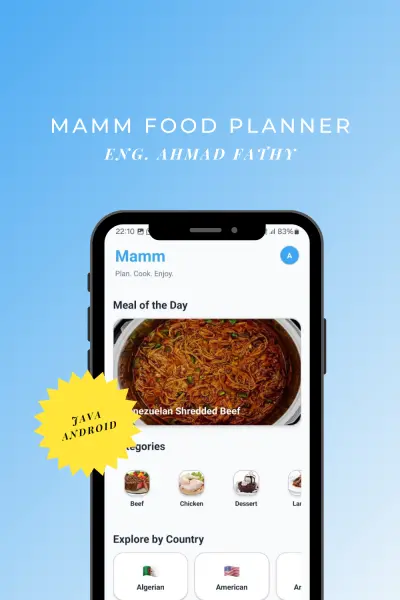 تطبيق موبايل لإدارة الوجبات والتخطيط الغذائي